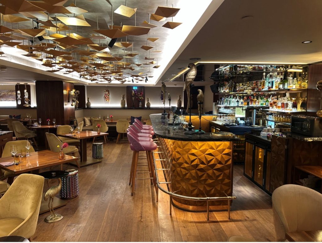 The bar and main seating area at Nikkei Nine